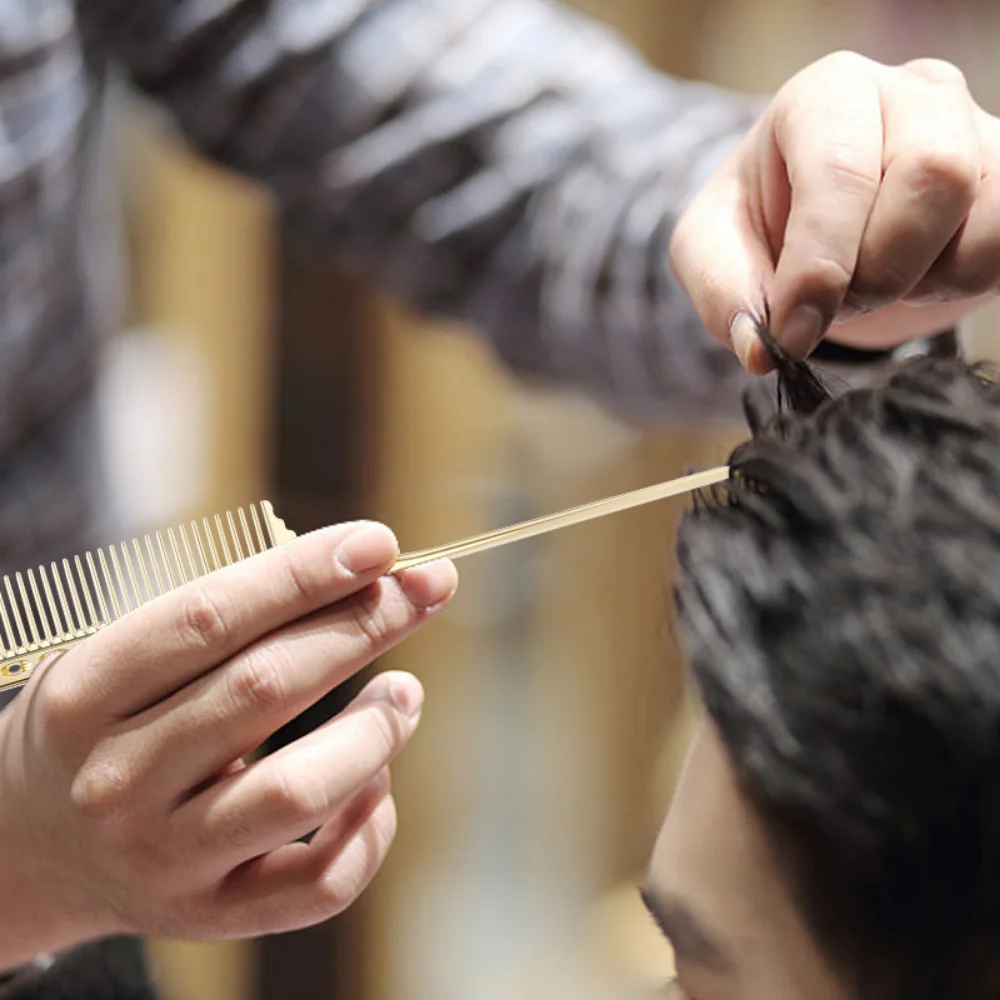 Peines de peluquería de Metal con cola de rata, peine de corte de pelo de aluminio para salón, peine de separación, cepillo de pelo rizado, herramientas de peluquero