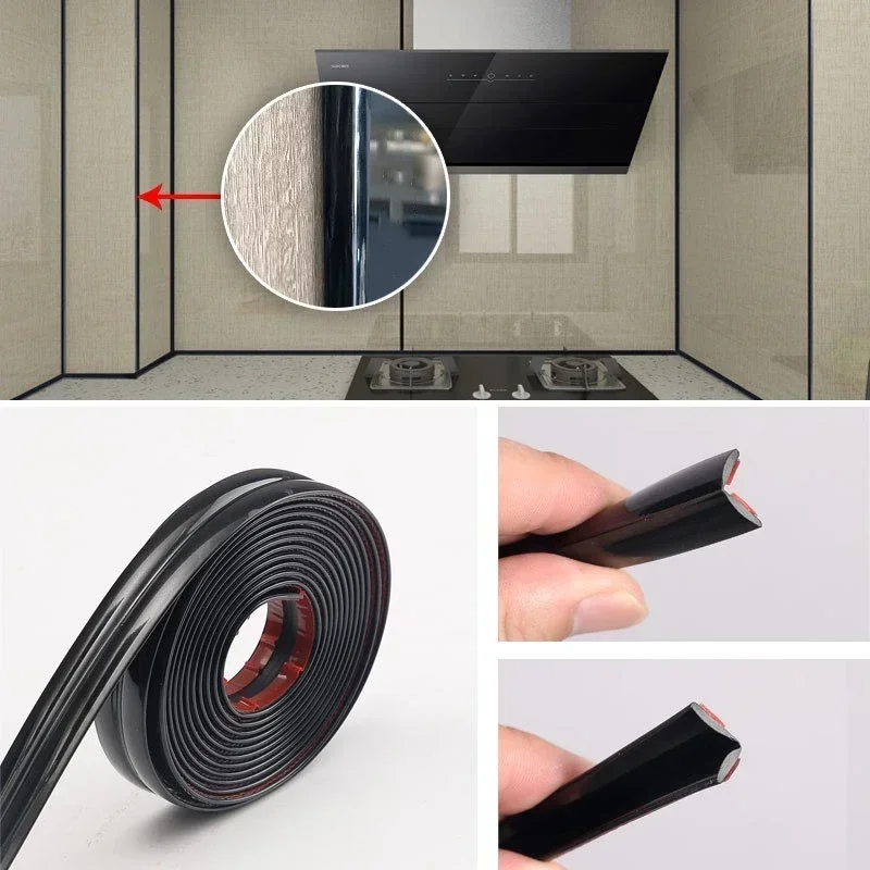 Cinta decorativa autoadhesiva de PVC para esquinas de pared, ideal para decoración del hogar, protege contra golpes en los bordes de los muebles: Marrón / 5 metros