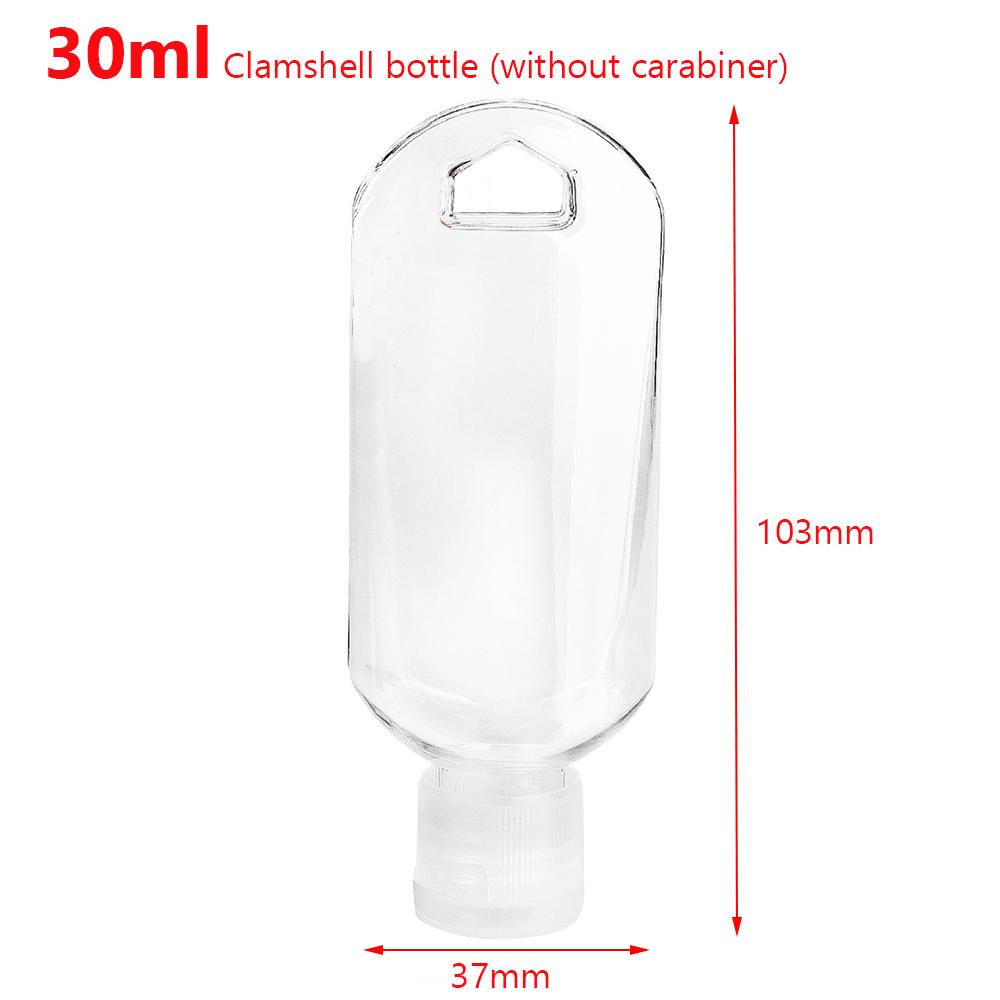 Disinfection Alcohol Portable Hook Key Ring Spray Bottle Transparent Hand Sanitizer Bottle Empty Bottle Lotion Sub-bottle: 50ml Spray