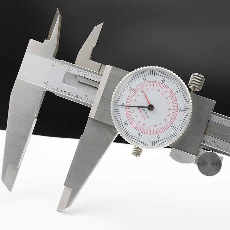 Dial caliper Metric/INCH Standard Dual Hand Reading scale High Precision Industry Stainless Steel Vernier Caliper Measuring Tool
