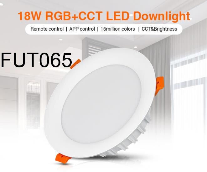 Ultra Bright LED Recessed Downlight Round RGB CCT 6W 12W 15W 25W RF Ceiling Lamp RGB RGBW Aluminum AC 110V 220V Led Panel Bulb: FUT065 18W