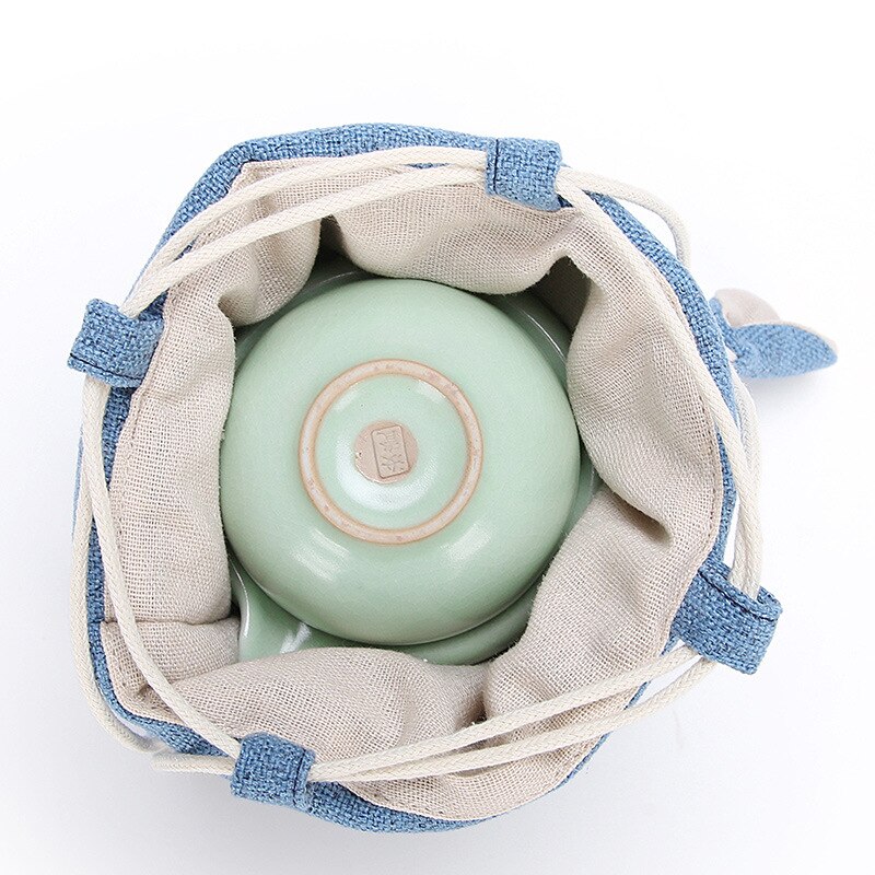 Borsa da tè in cotone e lino borsa da teiera semplice borsa da viaggio portatile impostato da tè borsa da tè accessori per la casa LC655