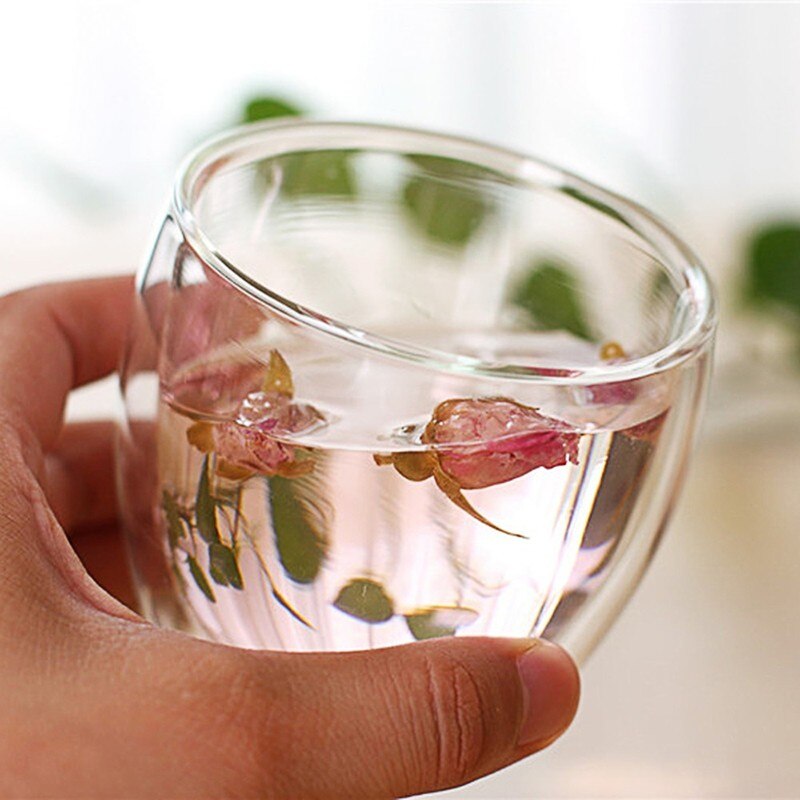450ml/350ml/250ml/80ml värmebeständig dubbelvägg klar glas kopp te drinkware kopp dryck hälsa regim mugg kaffekopp