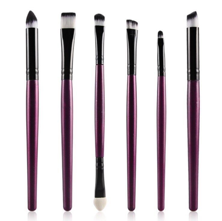 12 Stks/partij Make-Up Kwasten Set Professionele Make-Up Kwasten Set Oogschaduw Blending Eyeliner Wimper Wenkbrauw Borstel Voor Make-Up Tool: 6pcs