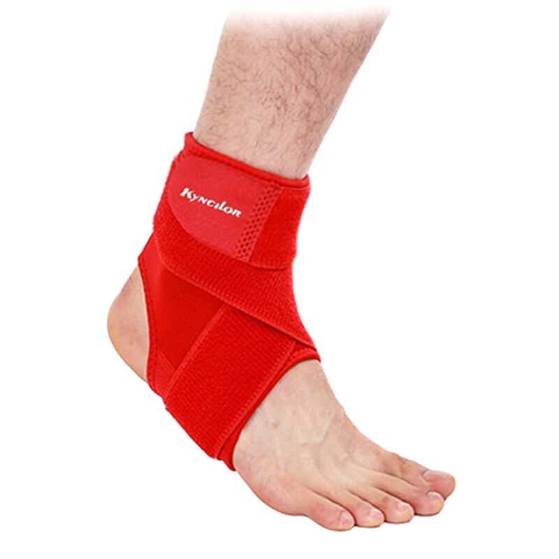 Ankelbeskytter elastisk bandage wrap ærme bøjle polyester ankel støtte basketball fod sport lindring smerte nakefit tobilleras: Rød / M