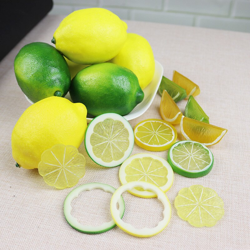 Artificial Fruits Simulation Fruit Piece Plastic Lemon Slice PVC Lemon Slice Photography Props Fruit Shop Props