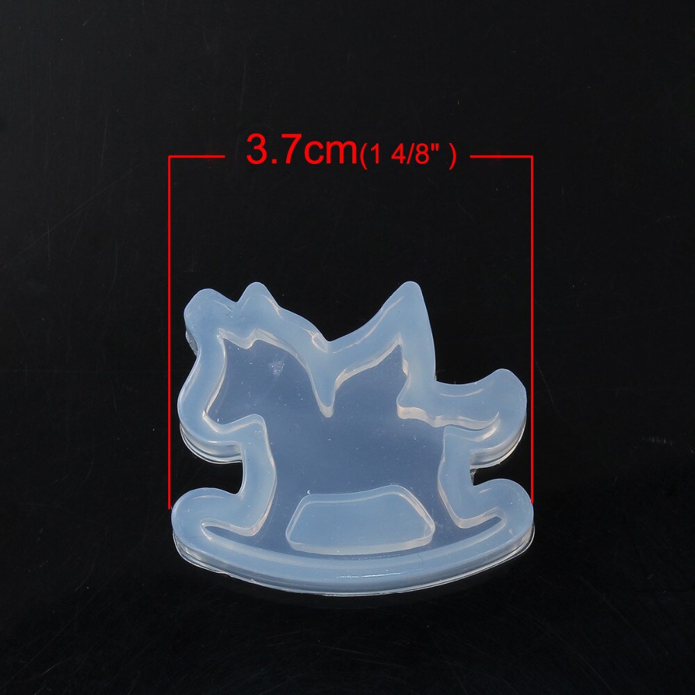 silicone Stampo in Resina per Monili Che Fanno A Dondolo Cavallo Bianco 37mm (1 4/8 ") x 32mm (1 2/8 "), 1 pezzo