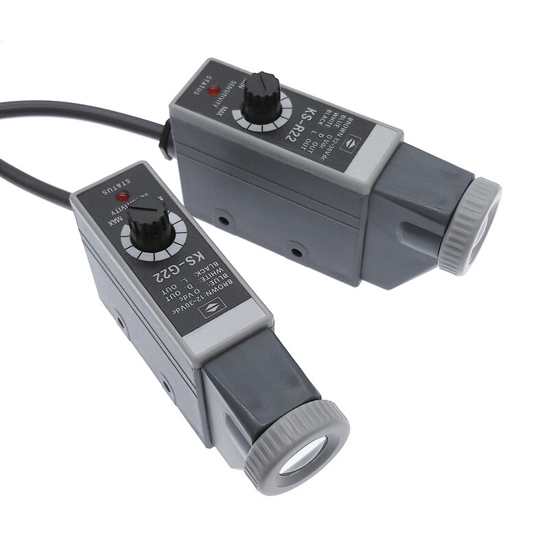 1 sztuk kod koloru czujnik KS-W22 KS-G22 KS-R22 10-30V znak wykrywania przełącznik fotoelektryczny kolor znak czujnik KS-RG22 KS-WR22 KS-WG22