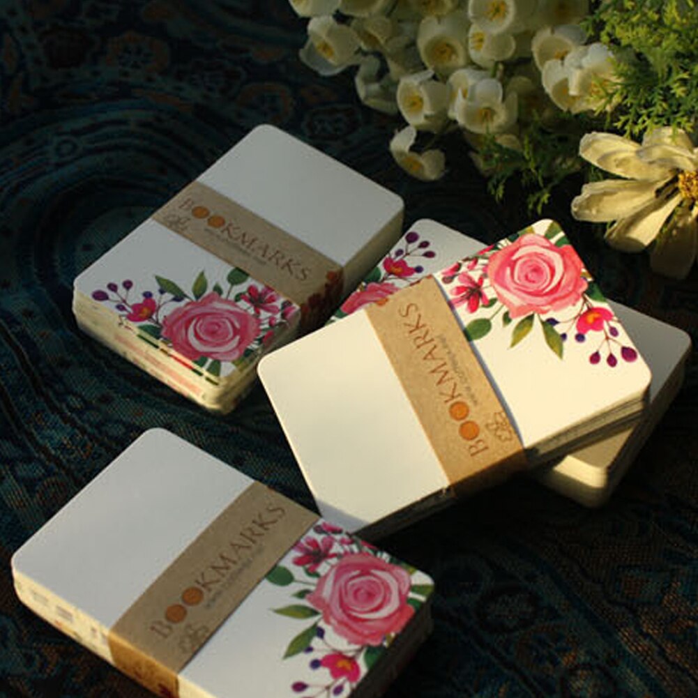 50Pcs/Pack Paper Card Scrapbook Writing Message Square Blank DIY Greeting Wedding Bouquet Flower Printed Invitation Anniversary