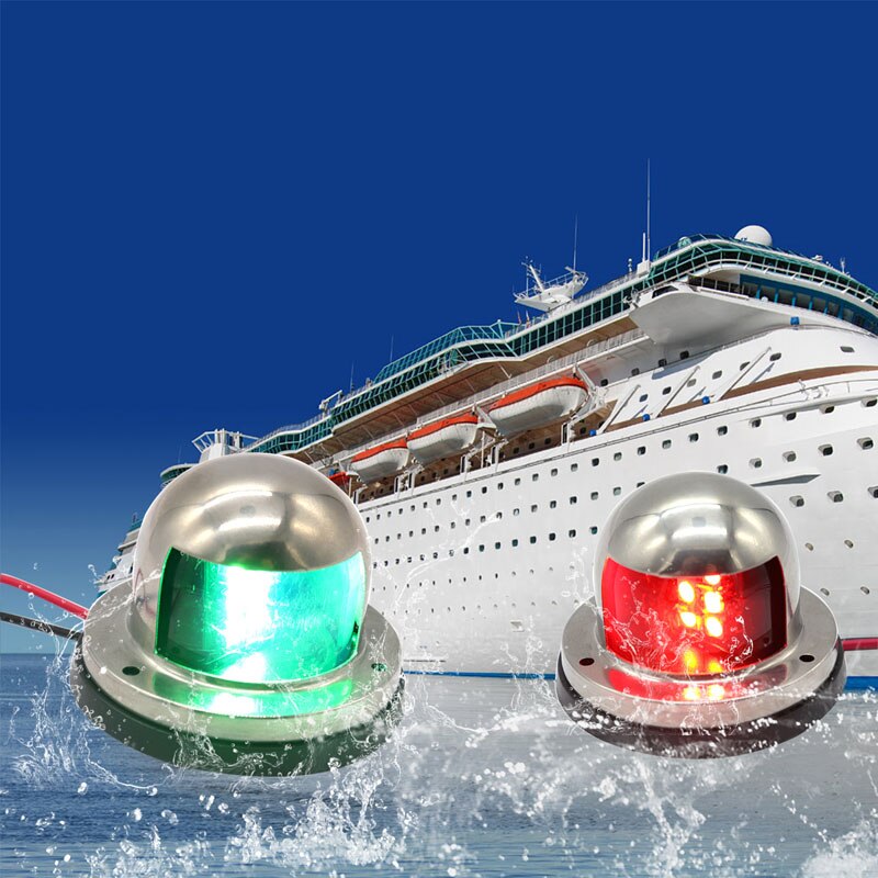 2pcs 12V Dc Red and Green Led Navigation Lights 304 Stainless Steel Navigation Lights, Used in the Base of Yacht Accessories