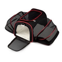 Transportín extensible para mascotas, jaula suave para perros y gatos, perrera aprobada por la aerolínea, vehículo de viaje con expansión de dos lados, equipaje de transporte fácil