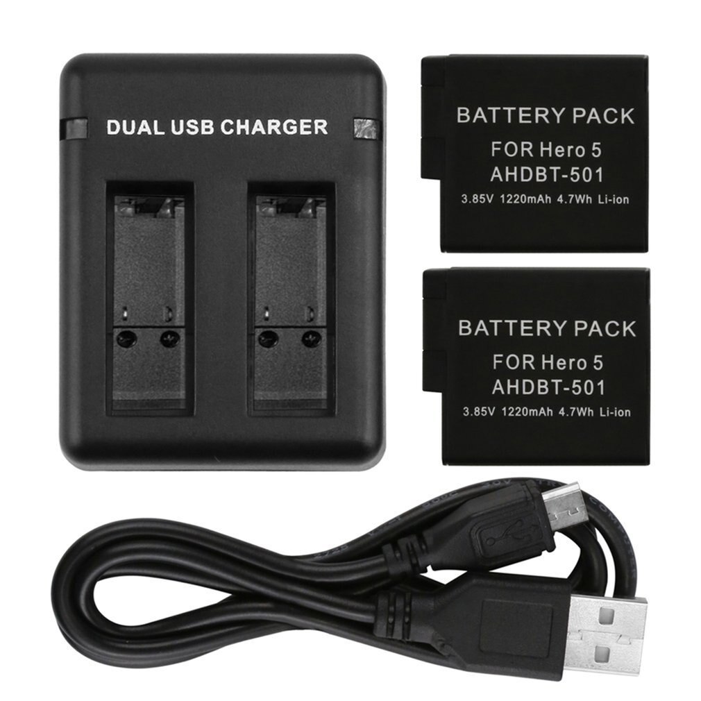 Kamera USB Batterie Ladegerät Tragbare Dual Lade Slots anzeige licht Kamera Ladegeräte Mit USB Kabel Für Hero 5/6