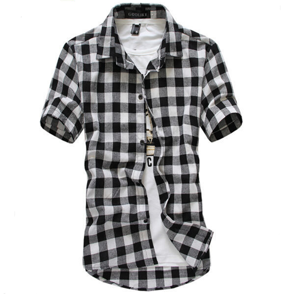 koreaanse-heren-geruite-overhemd-zomer-casual-kort-grandado