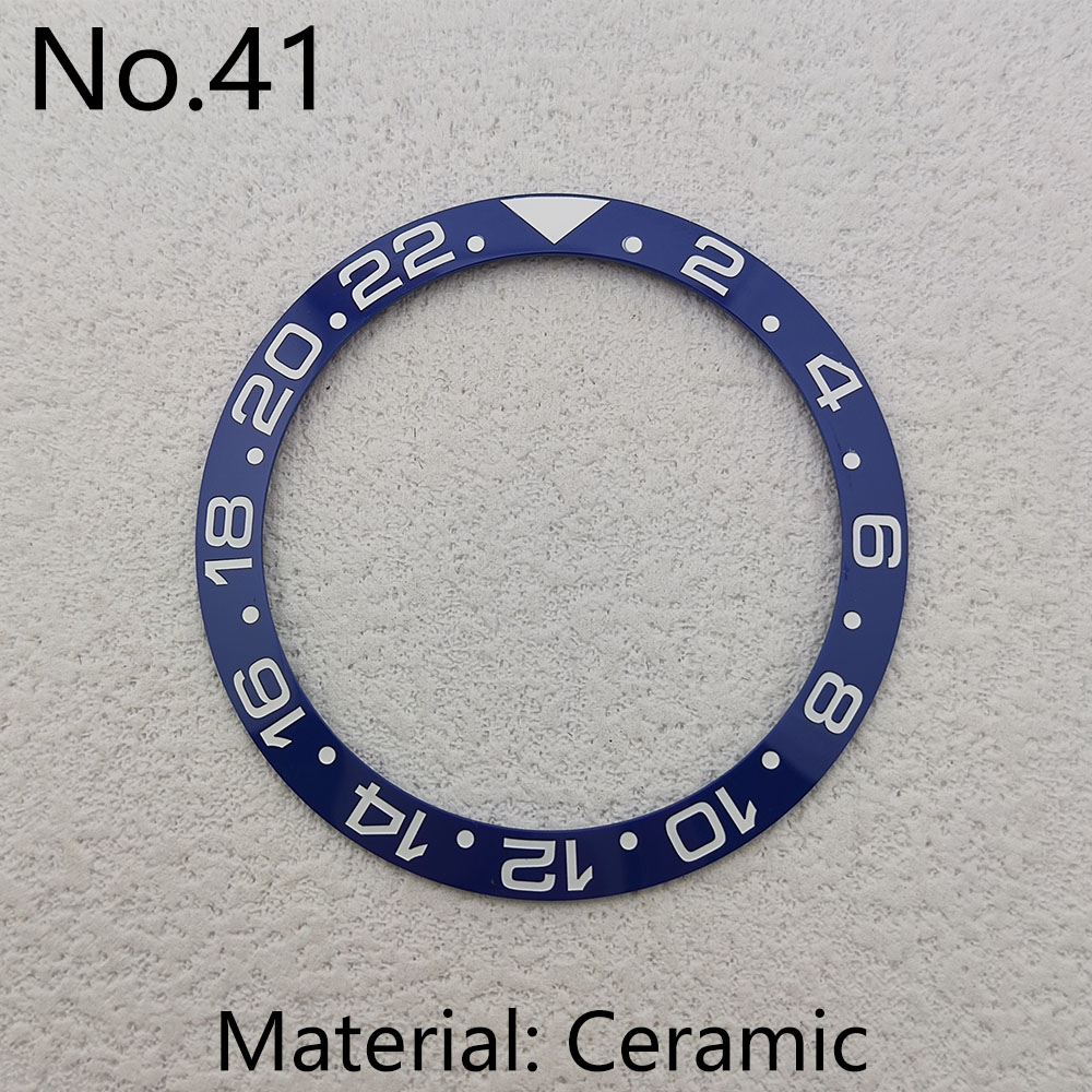 blue watch bezel insert Suitable for 38mm watch case bezel Ceramic bezel insert module Replacement watch accessories no Luminous: Blue
