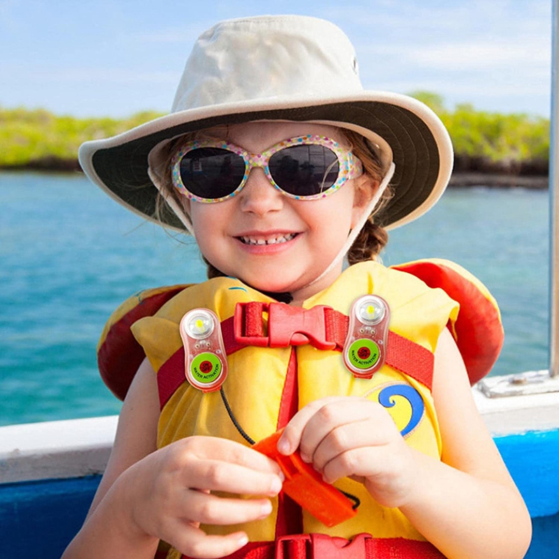 2 Stuks Surfen Reddingsvest Licht Led Lithium Zwemvest Licht Marine Positie Indicator Licht Kano Kajak Self-Verlichting