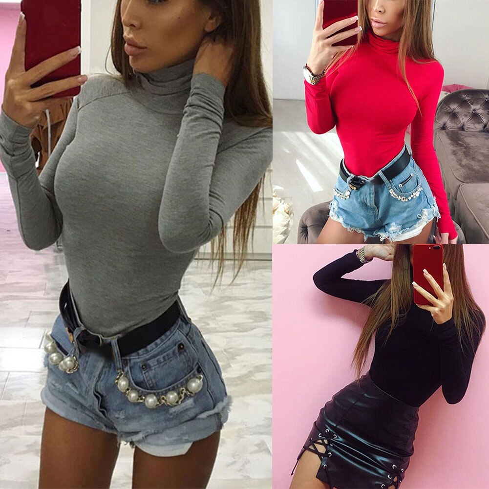 Mono de cuello alto para mujer, suéter de manga larga ajustado, traje de Sport NYZ Shop