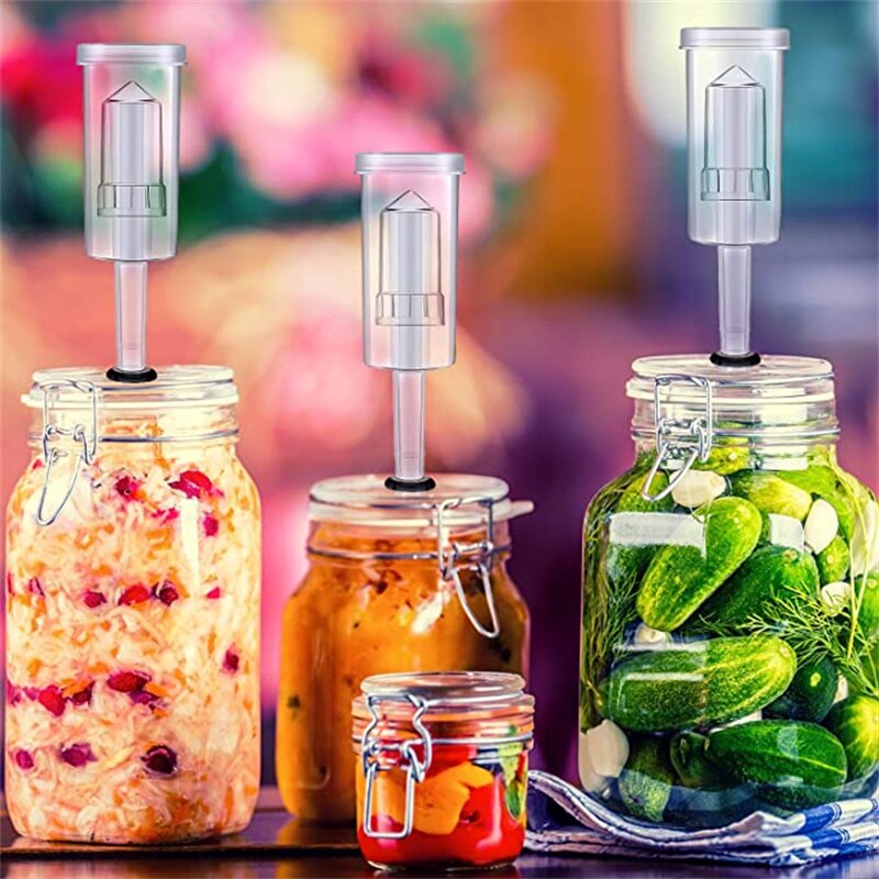 Plastik luftsluse hjemmebryg luftsluse sæt med silikone gennemføringer til konservering af brygning gør vin gærende surkål kimchi