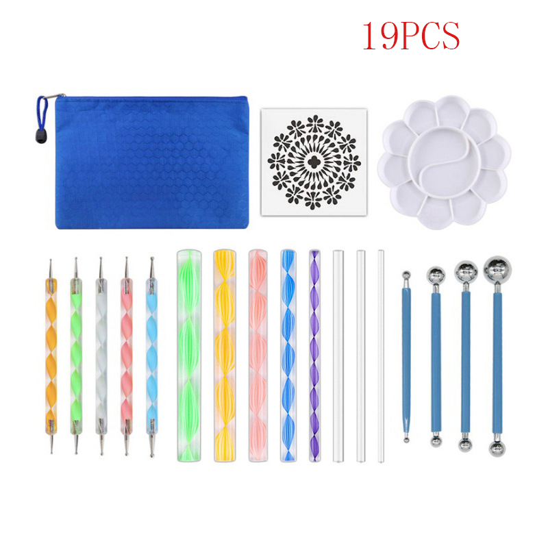 Multi Pieces Mandala Dotting Tools for Painting Rocks Acrylic Rods Double Sided Dotting Tools Mandala Stencils Art Craft Kit: 52A