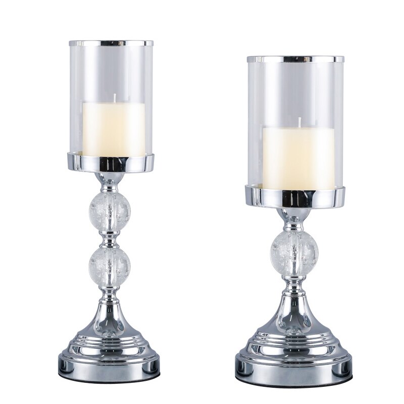 Europe Metal Crystal Candlesticks Candle Holder For Coffee Dining Table Wedding Christmas Halloween Party Home Decoration ZXC004