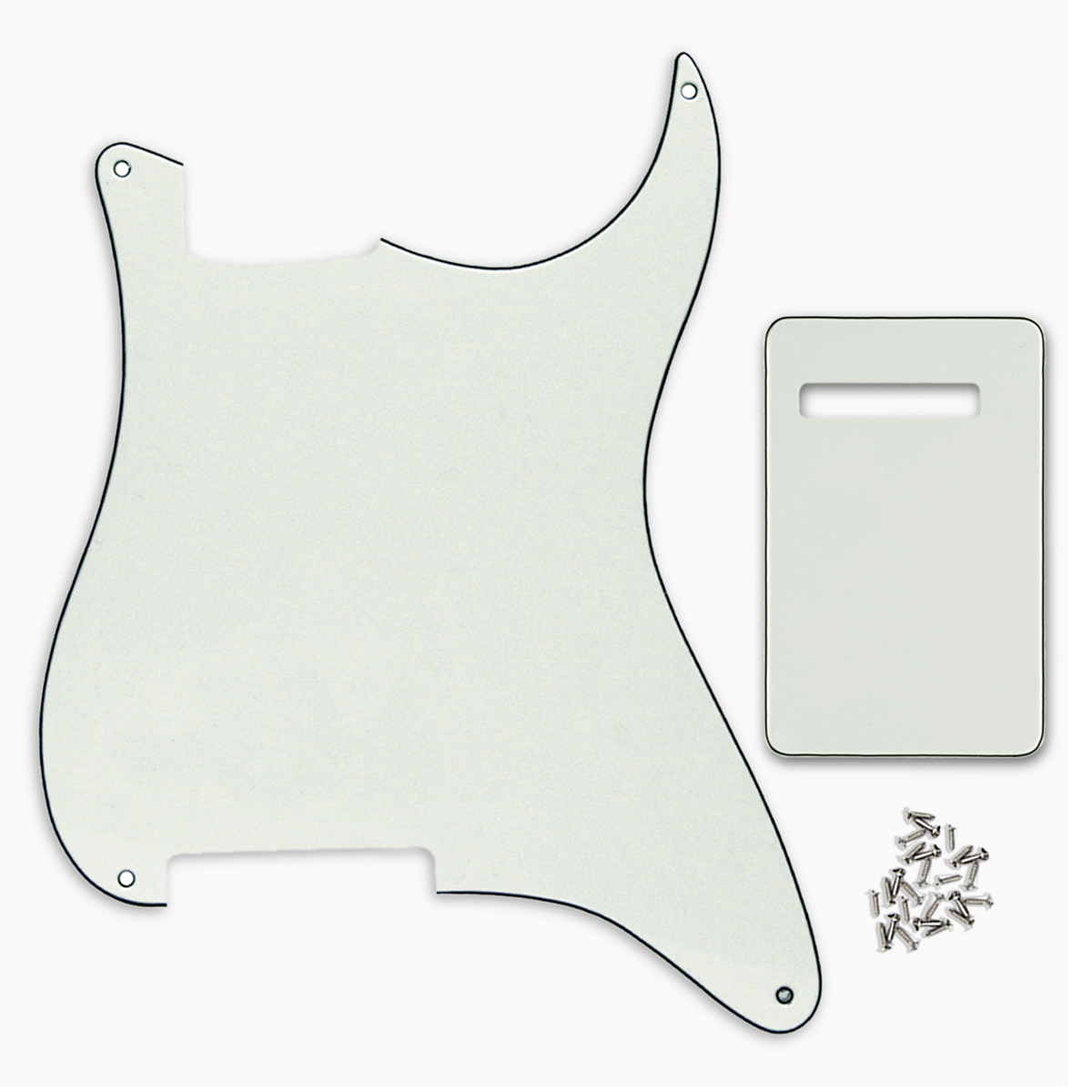 Floror – ensemble de 4 pièces de guitare électrique, matériel vierge, plaque à gratter, plaque arrière et vis, bricolage: Ivory 3ply