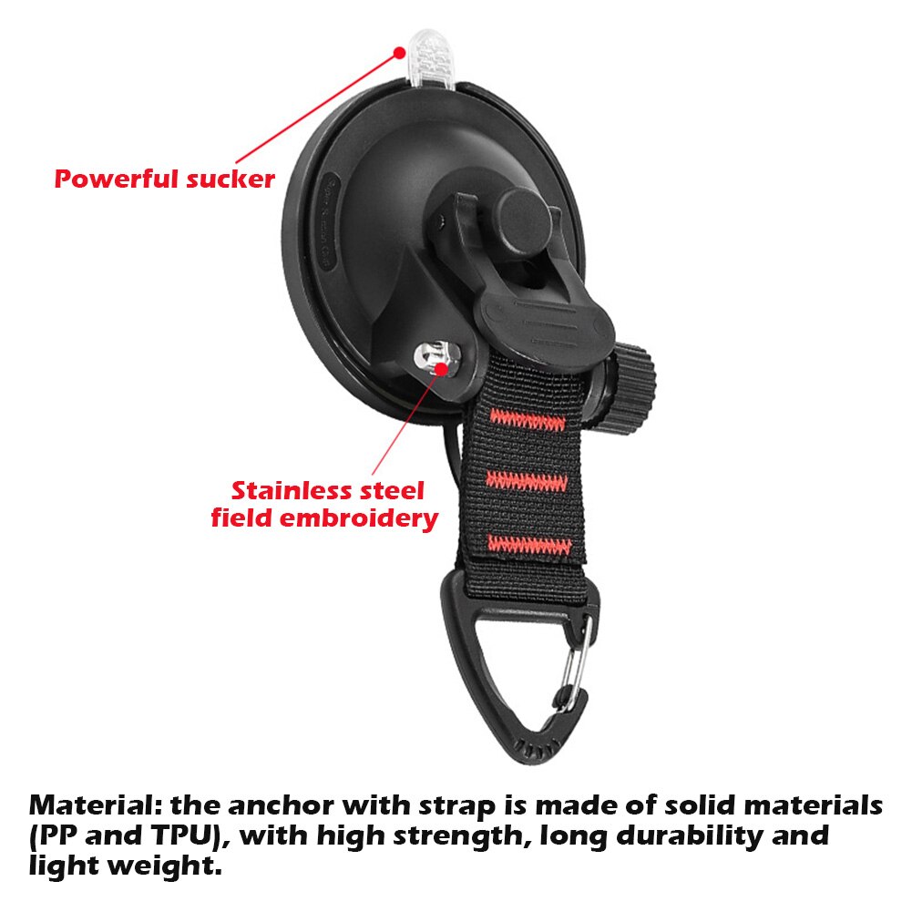 Car Organizer Rear Racks Car Accessory Car Suction Cup Anchor with Triangle Securing Hook Tie Down for Camping Tarp