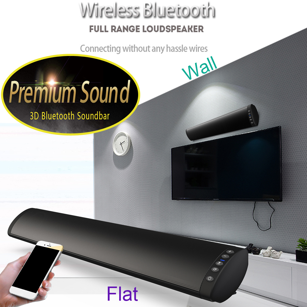 Caixa de som bluetooth 5.0 sem fio 20w, alto-falante estéreo home theater 3d surround, sistema de som usb, barra de som para pc, tv e alto-falante