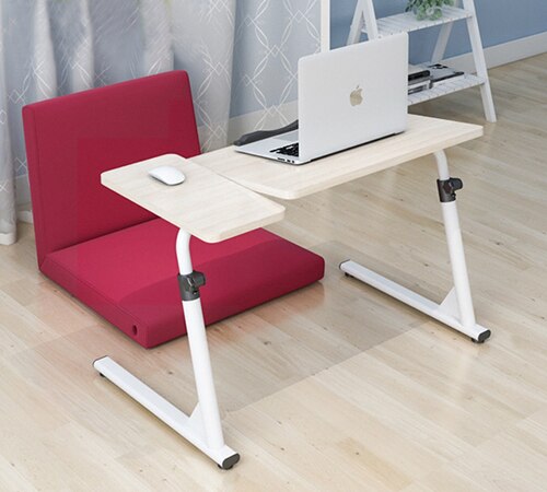 Folding Lifting Laptop Table Computer Desk Bedside Sofa Bed Adjustable Notebook Stand Table Study Desk: Light wood color