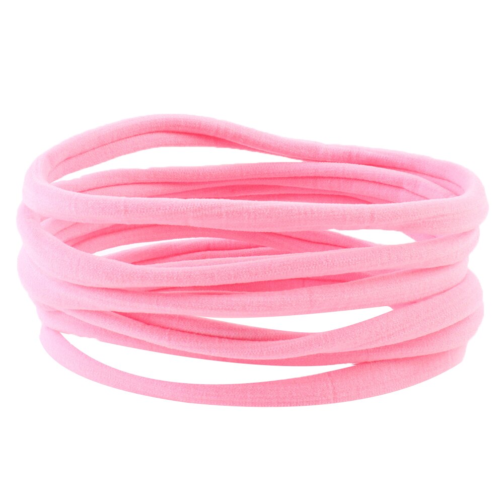 10 unids/lote liso elástico de Nylon banda de pelo para niñas diademas de bebé niños banda de pelo accesorios para el cabello de: Pink