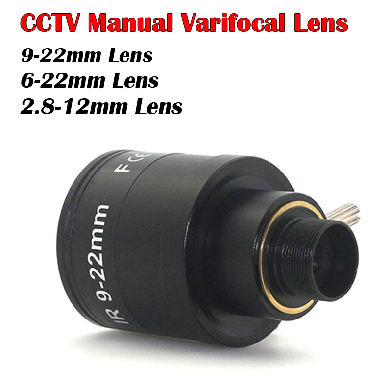 Lente de zoom varifocal manual de 9-22mm, lente de cámara HD CCTV de 9-22mm, 2,8-12mm, 6-22mm, zoom e interfaz de enfoque M12 1/3, lente de cámara cctv