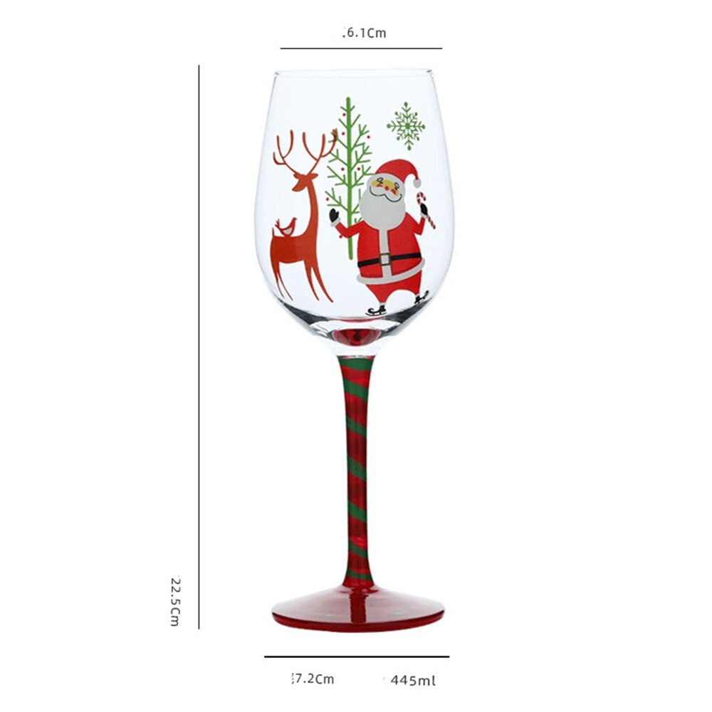 Christmas Celebrate Party Wine Glasses Painted Santa Claus Champagne Coupes Cocktail Flutes Goblet Cute Glass CupsNew Year: Default Title