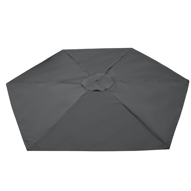 270cm 6 Bones Waterproof Canopy Anti UV Garden Parasol Canopy Cover Outdoor Umbrella Cover Canopy Patio Awning Sun Sun Shelter: Dark Grey