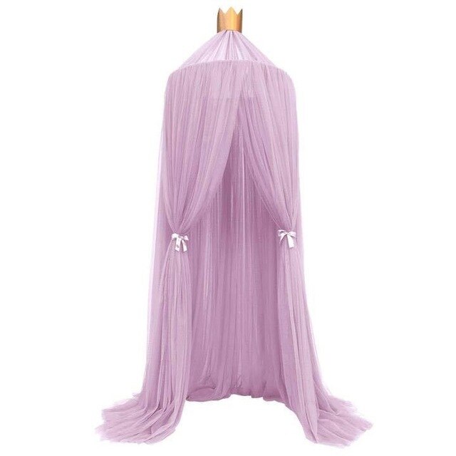 Hanging Kids Baby Bedding Dome Bed Canopy Cotton Mosquito Net Bedcover Curtain For Baby Kids Reading Playing Home Decor: Violet