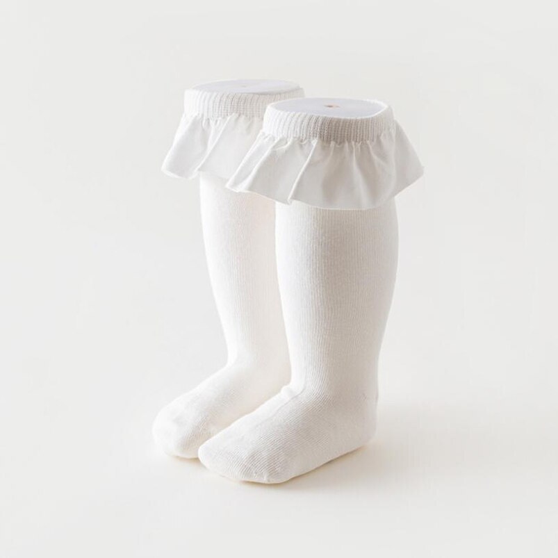 Flanela do vintage rendas meias crianças Primavera outono meninas da criança tornozelo meias meias esportivas de algodão meninas da escola elegante material do bebê Natal: white / 6 TO 8T