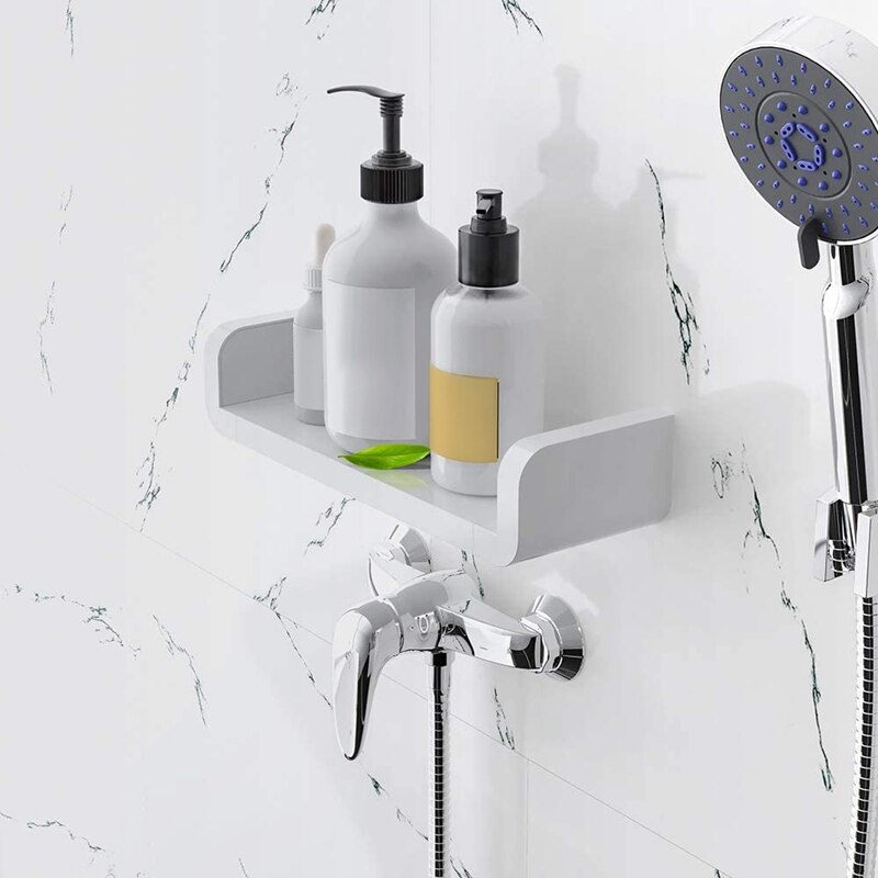 Floating Shelf Wall Shelf Non-Drilling, U Bathroom Organizer Display Ledge for Home Decor/Kitchen/Bathroom Storage - M