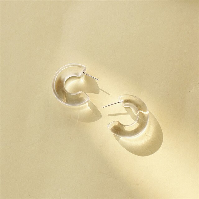 AOMU 2020 nowe koreańskie modne bransoletki dla kobiet nowe przezroczyste akrylowe duże koło bransoletka przyjaźń impreza czar biżuteria: C