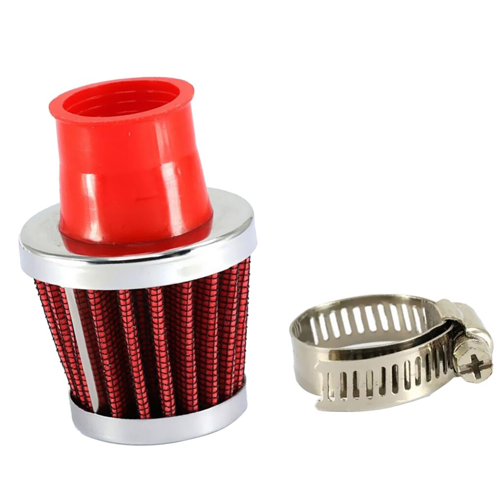 Red 25mm Connector Car Cold Air Intake Breather Filter Cleaner
