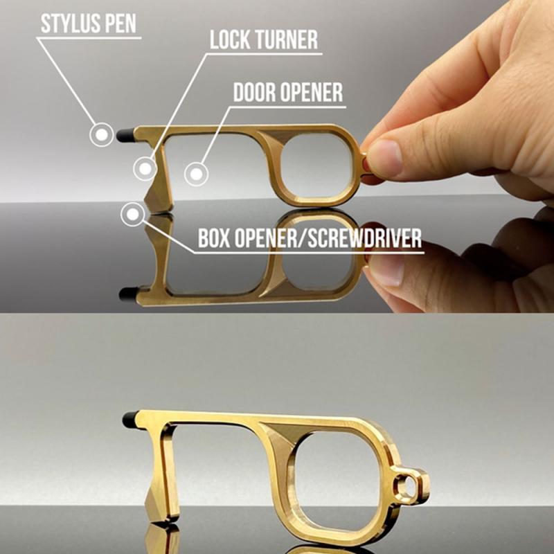 2/1PC No Touch Key Door Opener Key Chain Anti-Contact Door Opener Key Door Opener Contactless Hand Hygiene Hook Handle