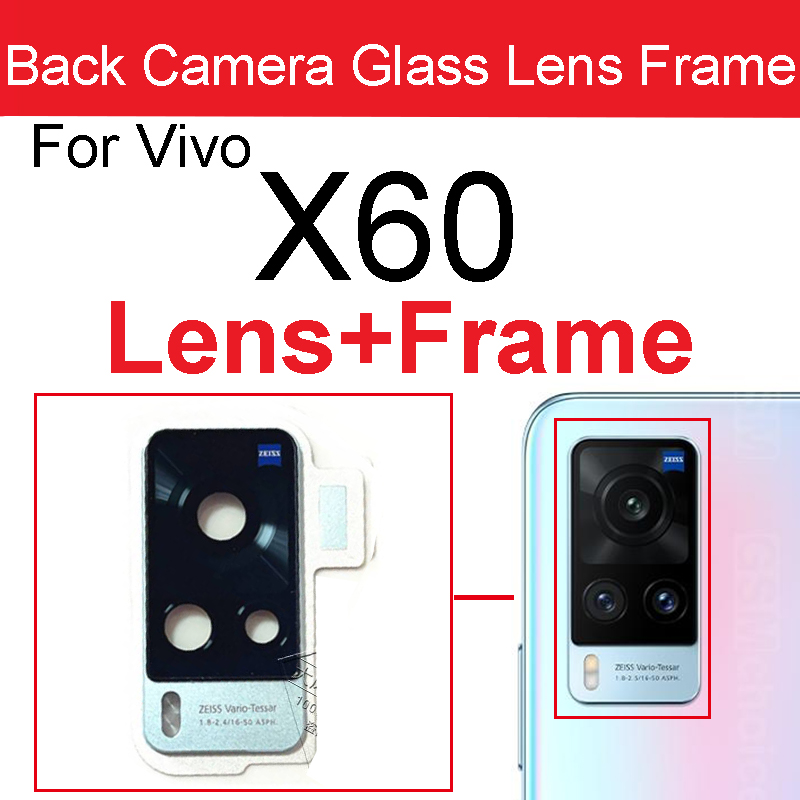 Soczewka aparatu tylnego obiektywu dla Vivo X50 X60 Pro X50 X60 Pro Plus aparat z tyłu obiektywu obudowa ramowa wspornik naklejki wymiana: X60 Light Blue