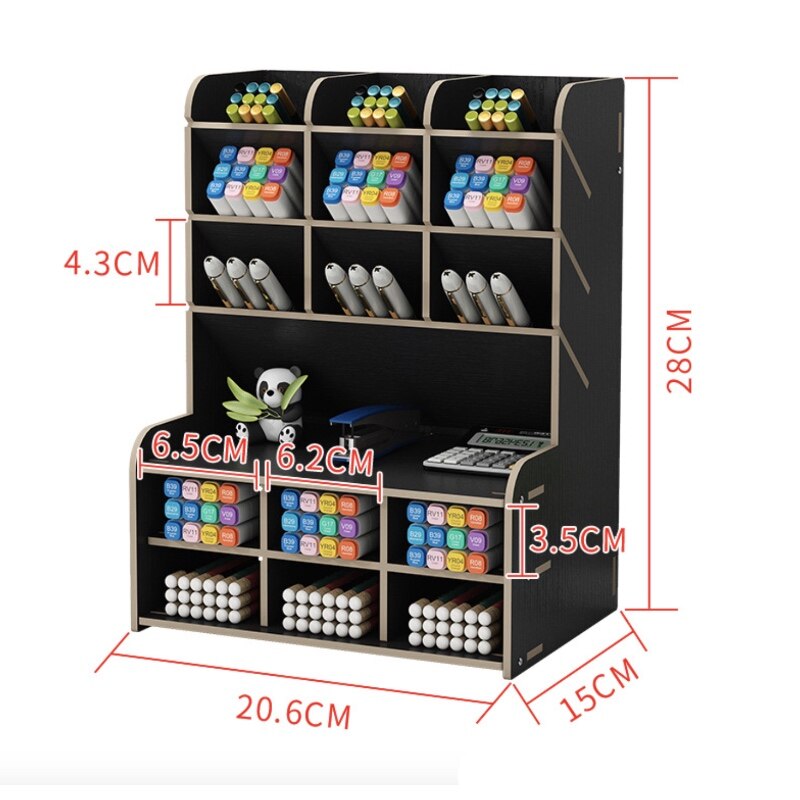 Stylo crayon porte-bois réception bureau apprentissage porte-plume organisateur de bureau support de rangement fournitures de bureau scolaire GG113: 009