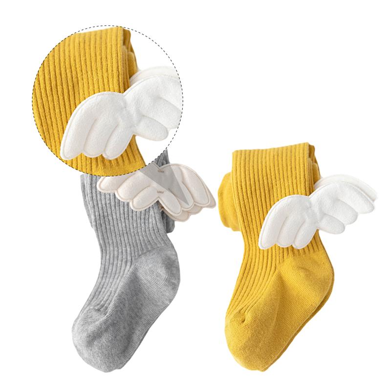 2 paia di Primavera Autunno Bambini Collant Lavorato A Maglia Lungo Calzini E Calzettoni Ali di Angelo ghette
