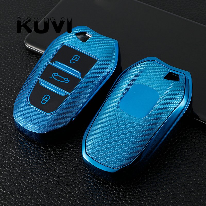 Nowy TPU obudowa kluczyka robić samochodu z pilotem pokrywa dla Peugeot 208 308 408 508 2008 3008 5008 Citroen C4 C6 C3-XR Picassa dla DS3 DS4 DS5 DS6: niebieski