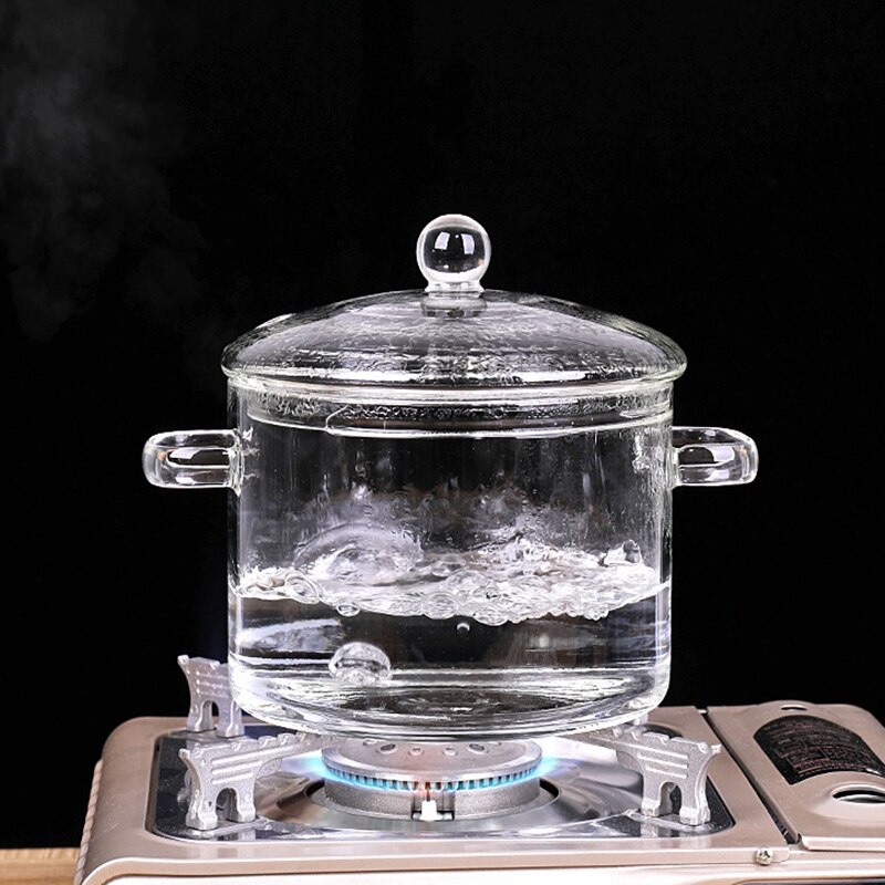 Cacerola de vidrio para cocina, Mini olla de horno transparente para sopa, cuenco para Fideos, accesorios de utensilios para cocina