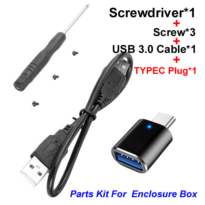 USB 3.0/2.0 2.5 Inch Hard Drive Disk Enclosure HDD External Box Case Aluminum Caddy 2.5" Sata HDD LED Light For Computer TYPE C: Gold