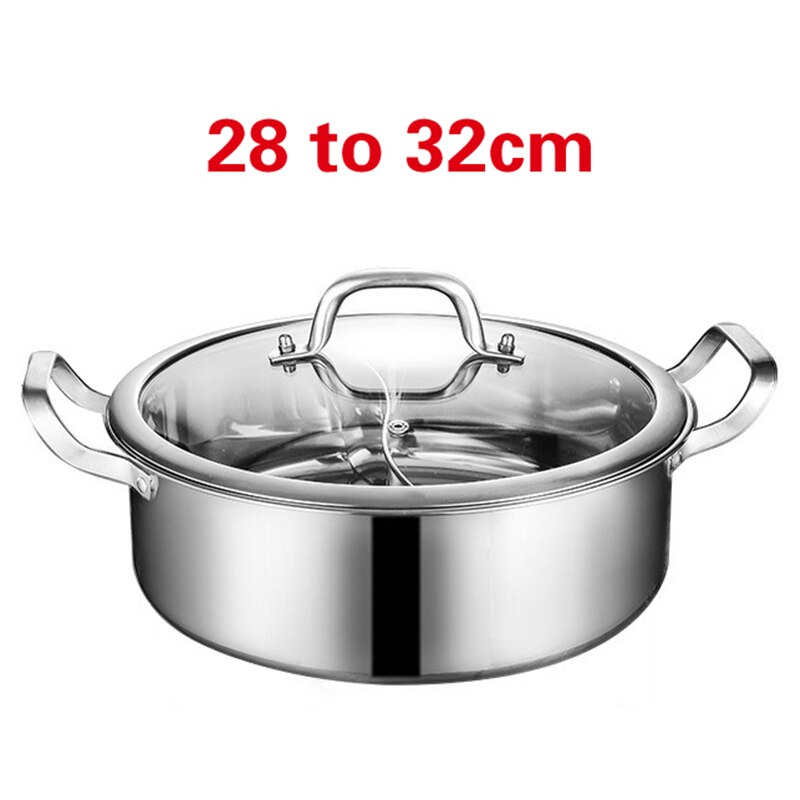 Special pot for induction cooker pots for cooking soup dumpling noodles pot Thickened 304 stainless steel two flavors hotpot