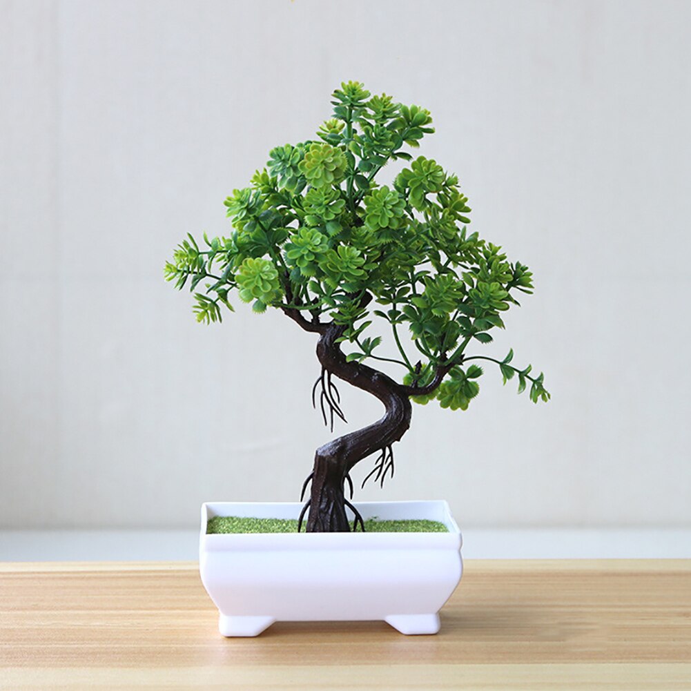 Artificial Potted Tree Decorative Bonsai Simulation Plant Home Office Decor Table Centerpieces DIY Ornament