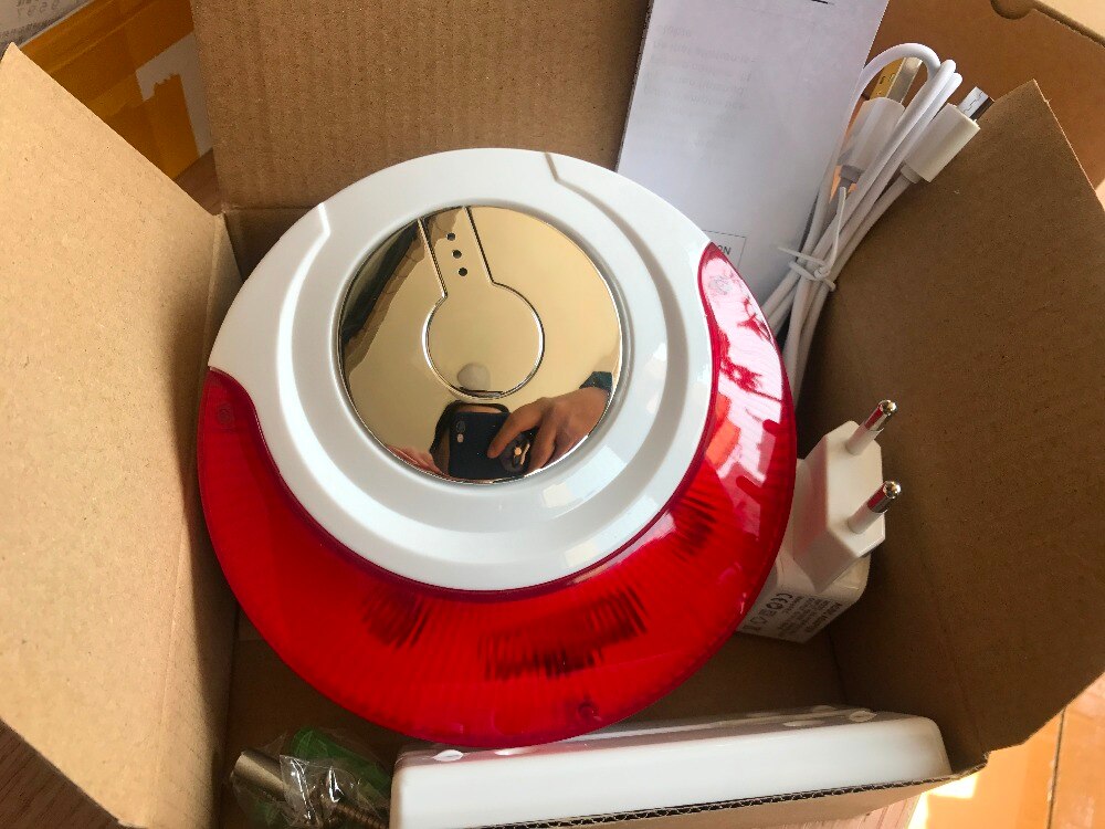 Focus MD-214R Draadloze 433Mhz/868Mhz Indoor Interne Alarm Strobe Flash Siren 110db Rood