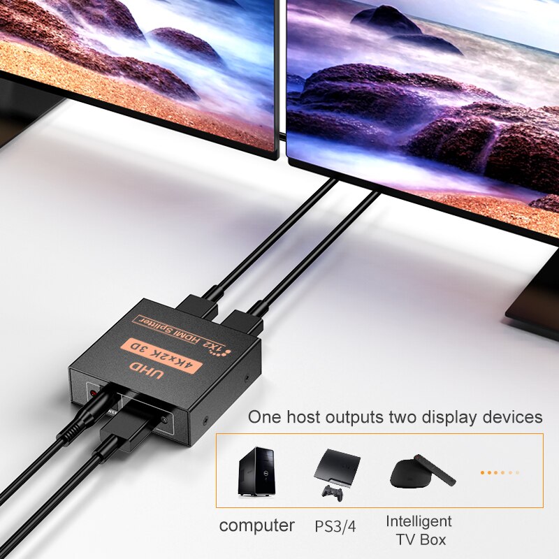 HDMI ONE INPUT TWO OUTPUT Splitter Support 4K * 2K