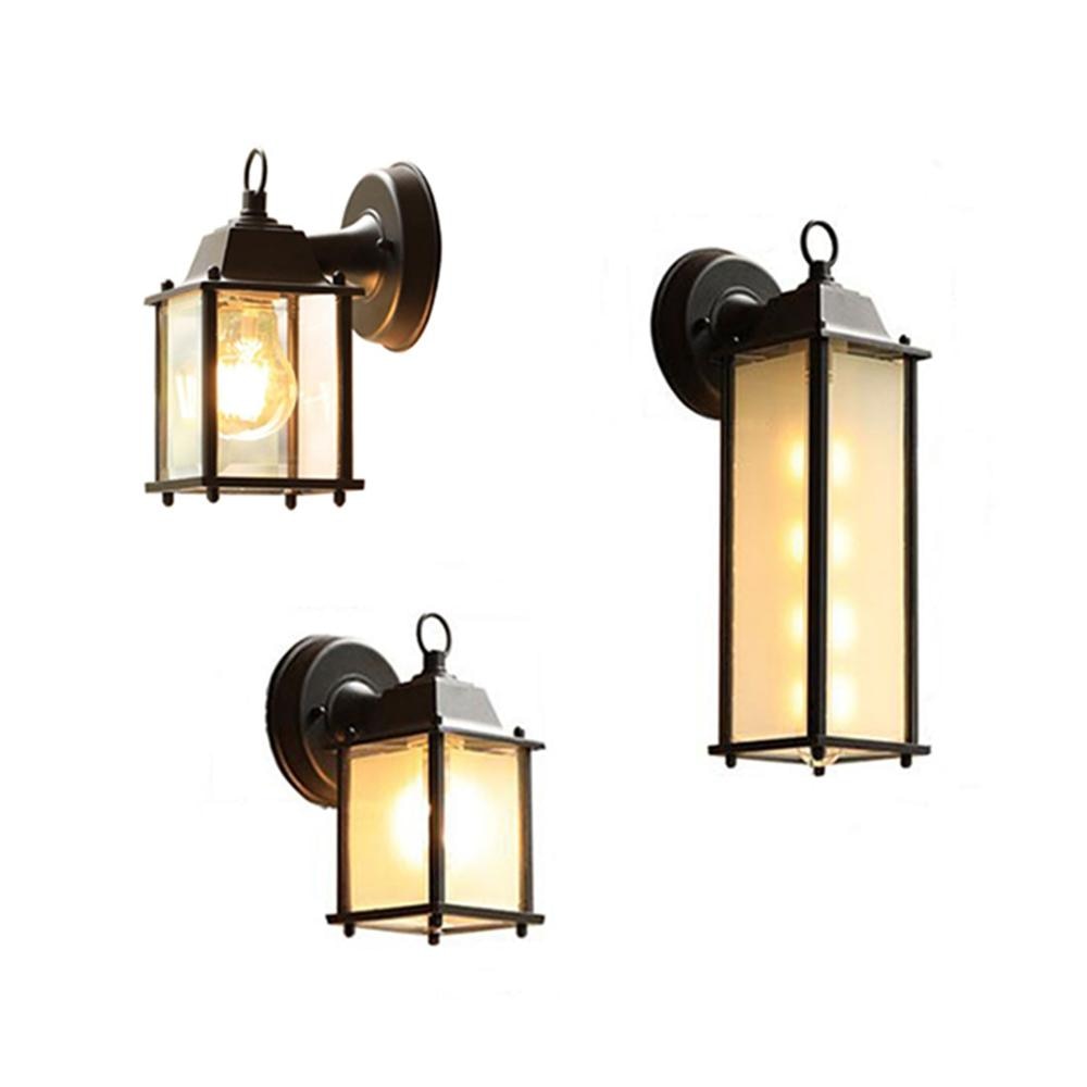 Minimalistisk  e27 vegglampe, utendørs vanntett vegglampe ,ac90-260v glass gårdsplass hage veranda korridor lys retro vegglamper