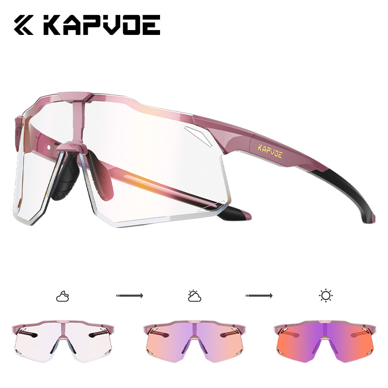 KAPVOE, gafas fotocromáticas para ciclismo para hombre, gafas para ciclismo UV400, gafas para bicicleta, gafas deportivas para exteriores MTB para mujer, gafas para bicicleta: Naranja