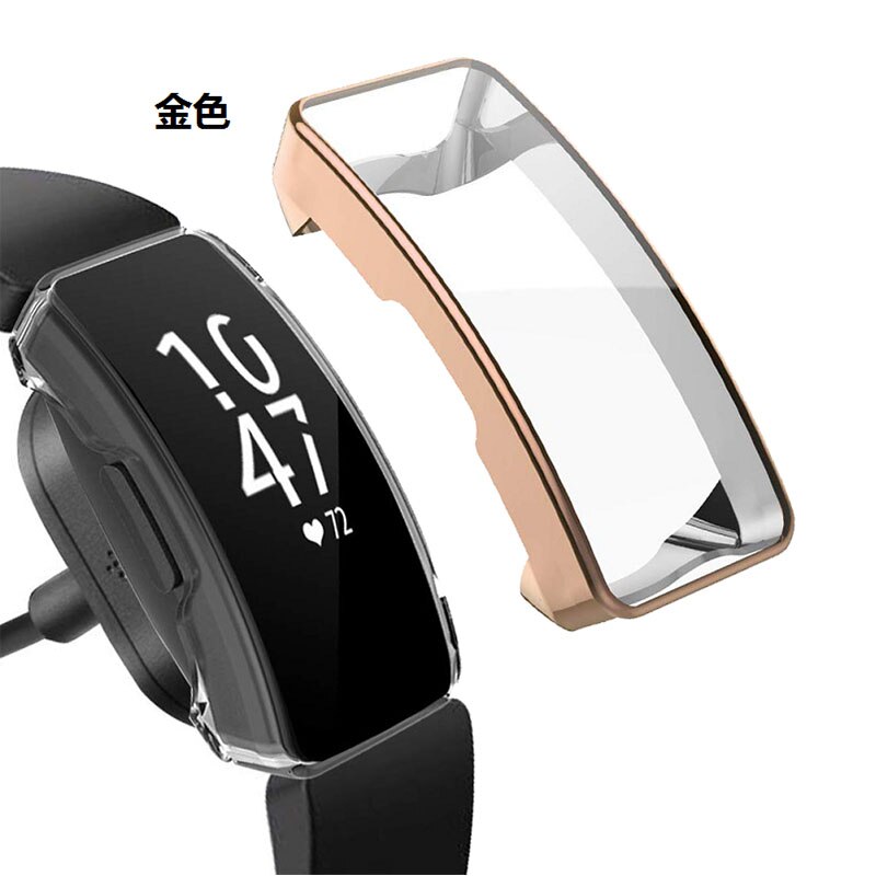 TPU Case For Fitbit Inspire HR All Around Screen Protective Shockproof Shell For Fitbit Inspire watch Accessories: Gold / For Inspire